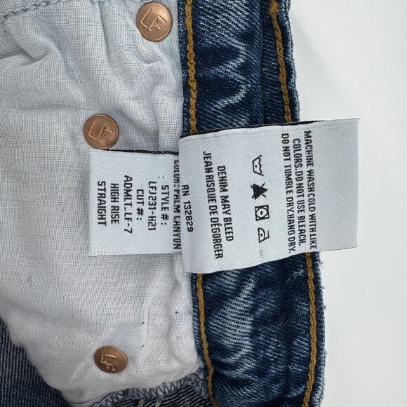 Lovers + Friends Ryan High Rise Straight Jeans Womens 28 NWT Distressed Med Wash - Picture 9 of 12